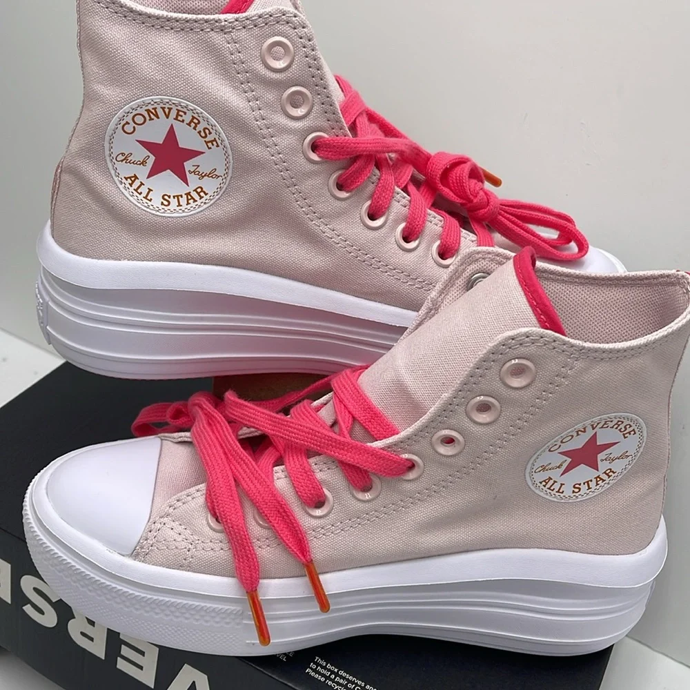 Converse WMNS CTAS MOVE HI BARELY ROSE/STRAWBERRY JAM A00865C Platforms Sneakers